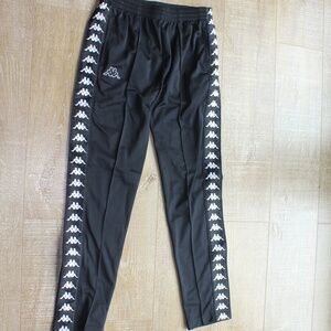 Kappa Pants Mens Medium Black Sweatpants Sports Pants Drawstring Vintage 90s